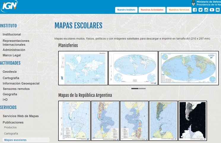 Los mapas físicos y políticos que utilizan los chicos en la escuela, ahora están disponibles en internet para descargar gratuitamente.